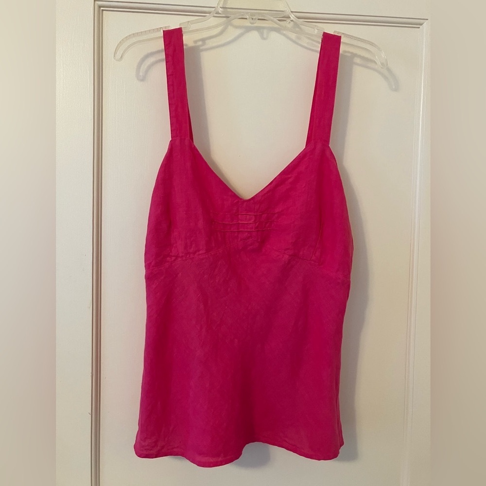 CP Shades Hot Pink Linen Blend Tank Top